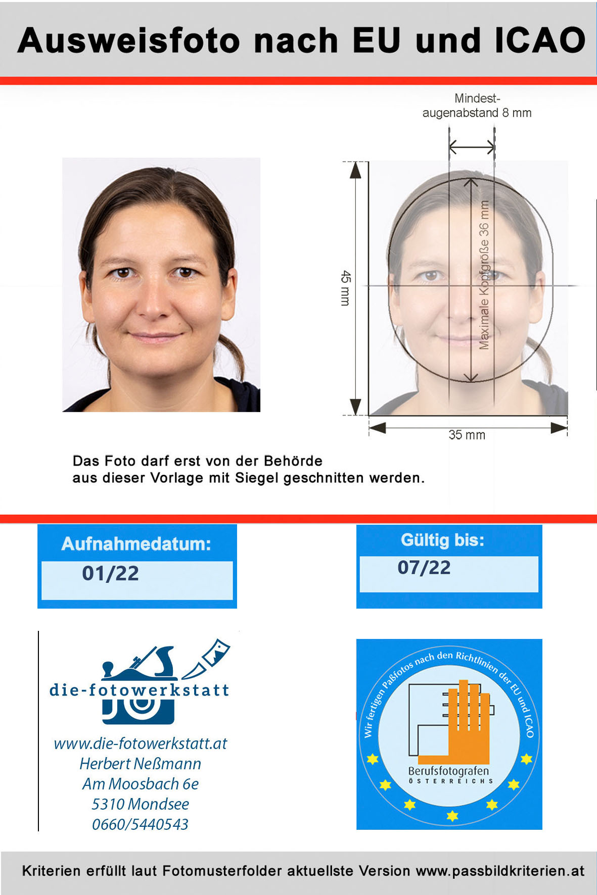 Passfoto Hochformat